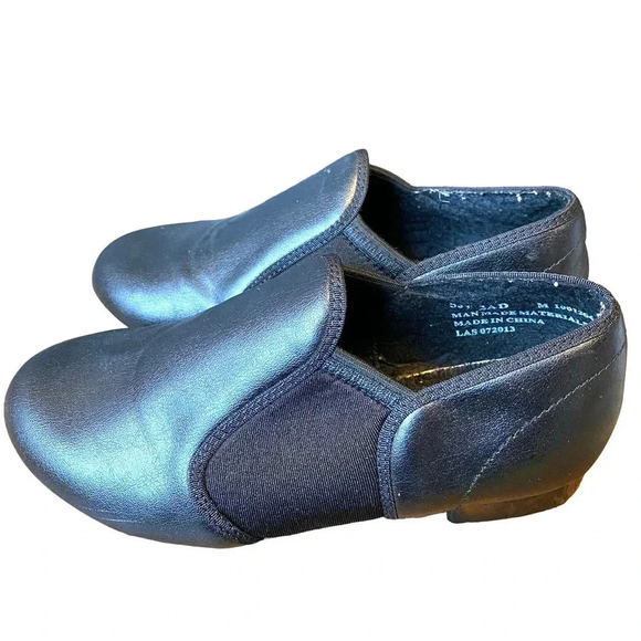 Revolution Dancewear Black Tape Shoes Girl Size 2AD/M - Picture 1 of 6